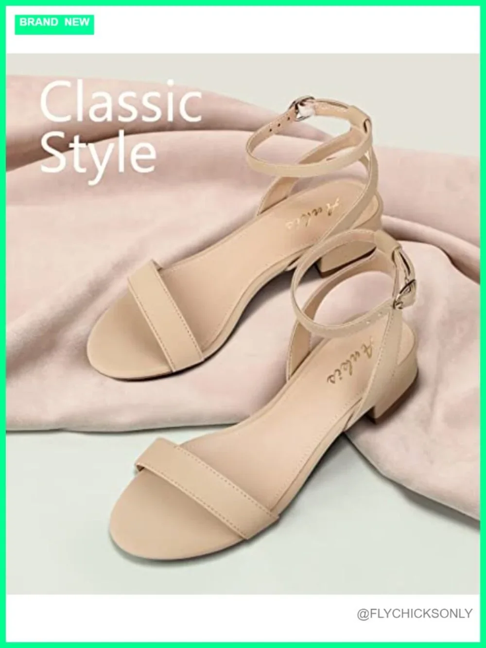Women's Low Block Heel Sandals with Adjustable Ankle Strap Comfortable Walking